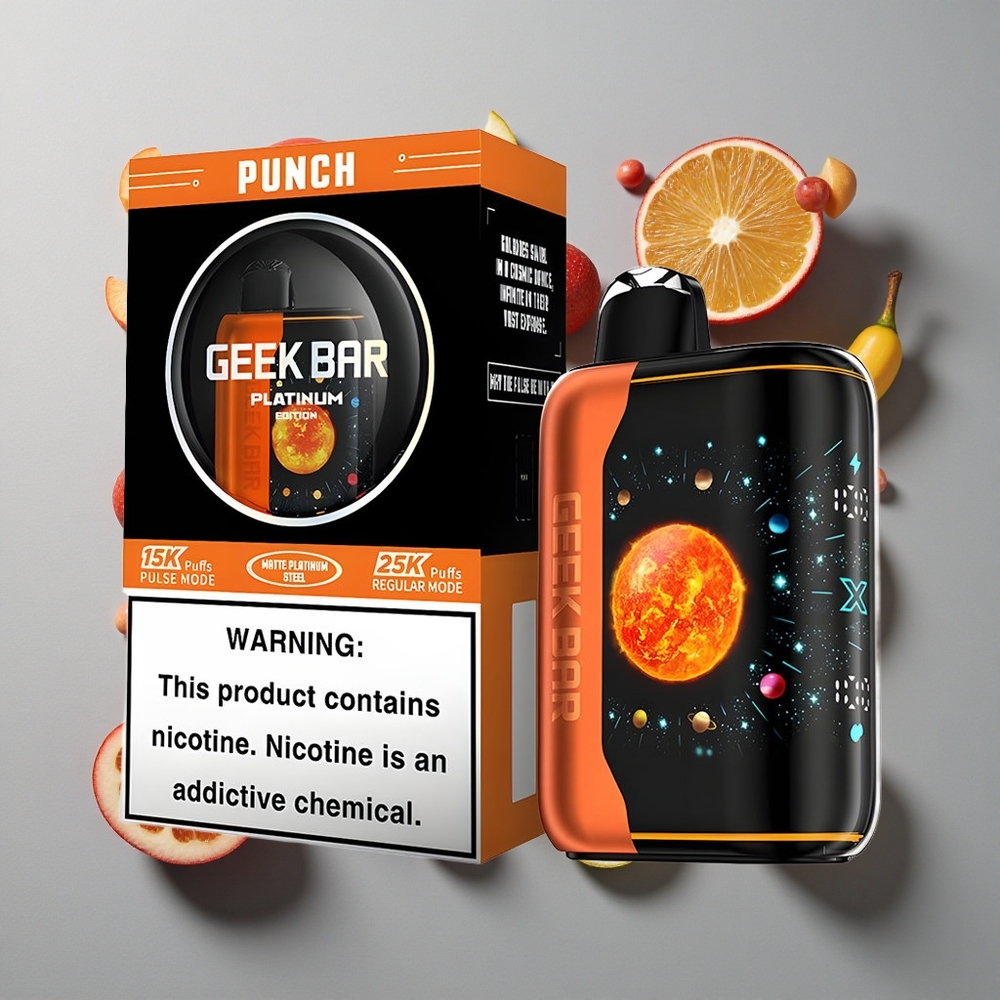Punch GEEK BAR Platinum Edition Hasta 25000 Caladas Pantalla Dinámica 3D Curva