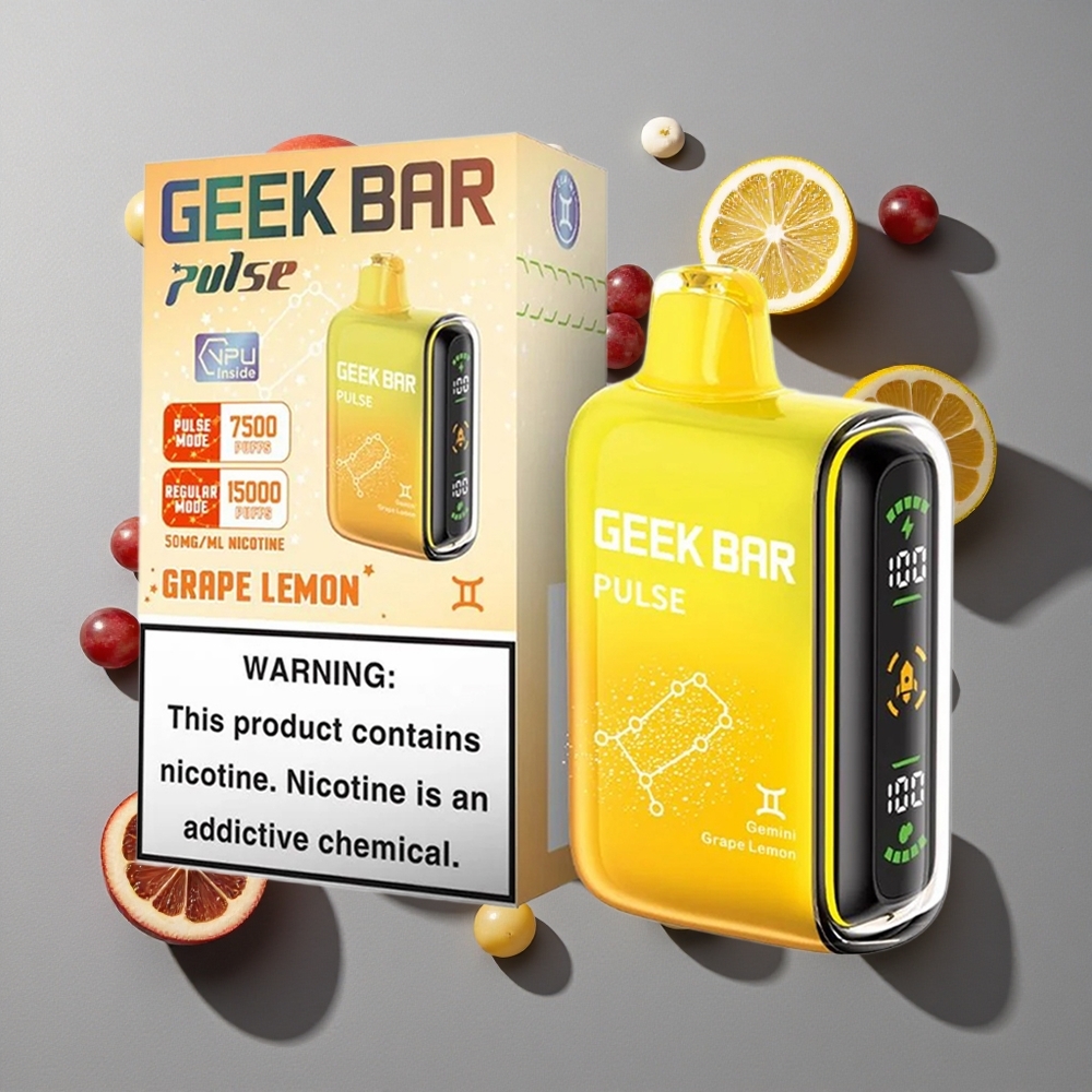 Combinación de Sabores Zodiac GEEK BAR Pulse 15000 Puffs con Capacidad de 16ML y Puerto de Carga USB Tipo-C