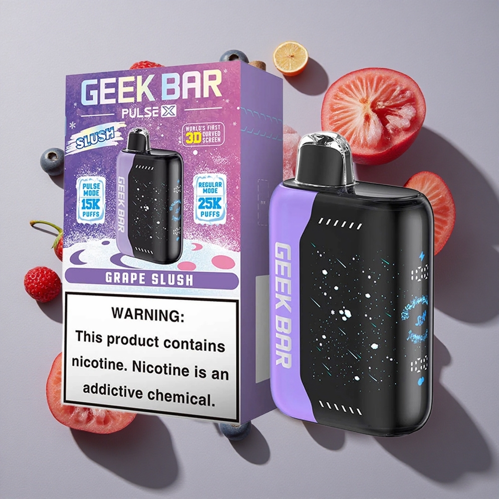 Combinación Slush GEEK BAR Pulse X 25000 Caladas con 18mL de E-Líquido Prellenado y Pantalla Indicadora Curva 3D