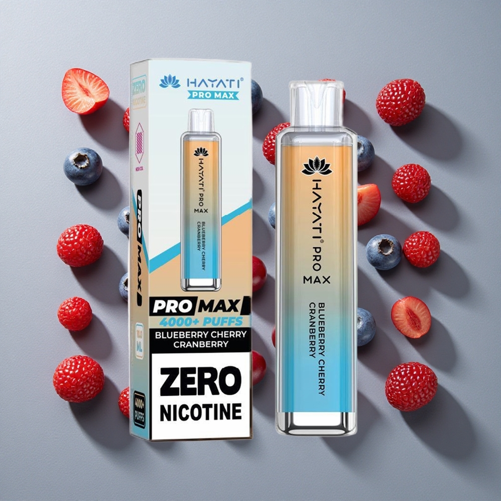 Arándano Cereza Blueberry Hayati Pro Max 4000 Puffs Vape Desechable Resistencia de Nicotina 2%, 5% Batería Recargable 1400mAh