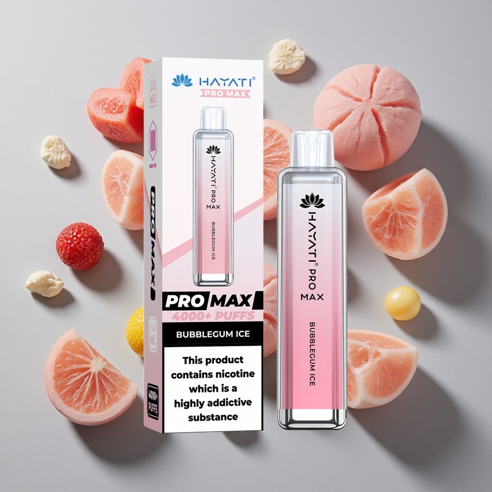 Chicle Helado Hayati Pro Max 4000 Puffs Vape Desechable con Batería Recargable 1400mAh y Resistencia Dual Mesh 1.1 Ohm