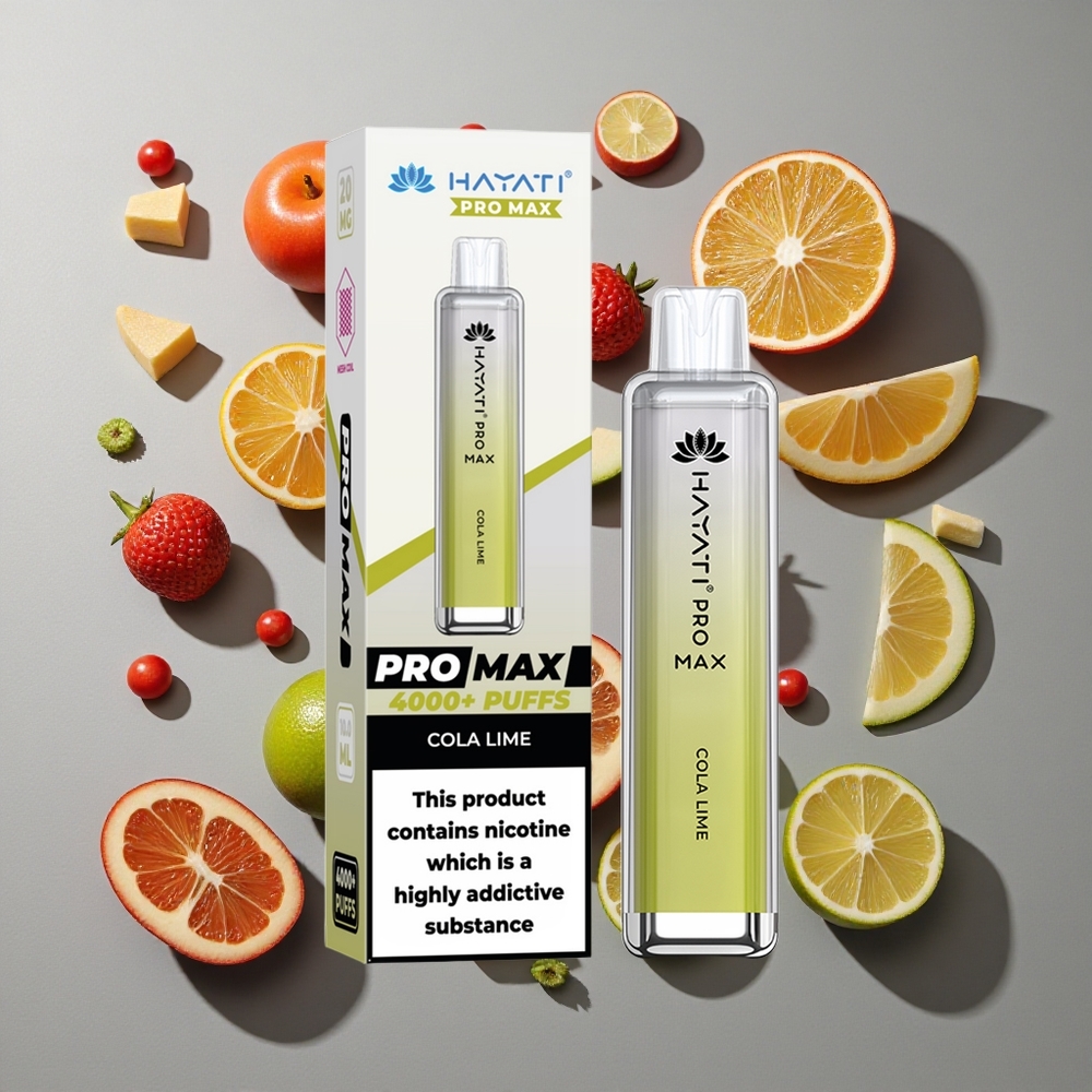 Cola Lima Hayati Pro Max 4000 Puffs Vape Desechable con Batería Recargable 1400mAh y Resistencia de Nicotina 2% 5%
