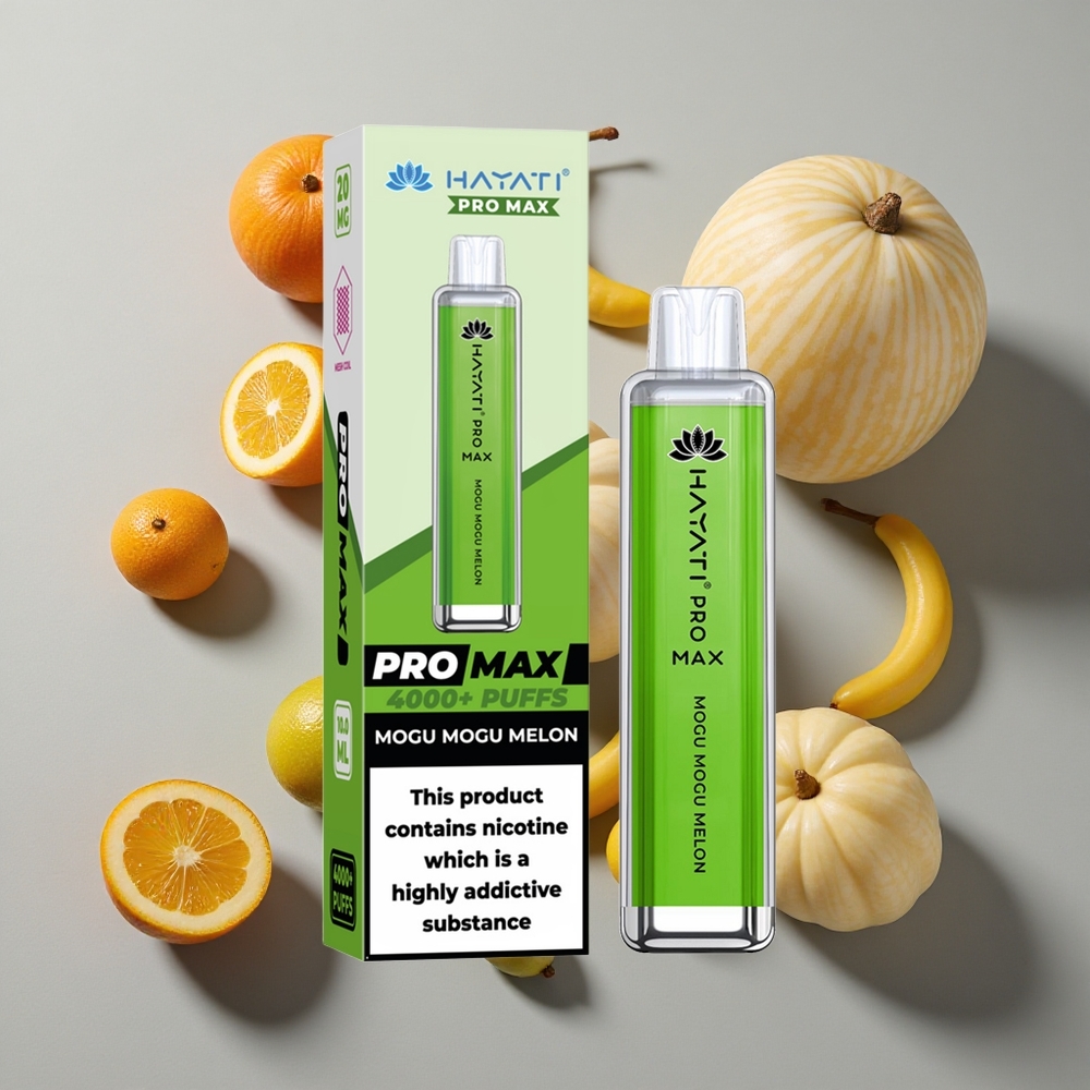 Melón Mogu Mogu Hayati Pro Max 4000 Puffs Vape Desechable con Batería Recargable de 1400mAh y Resistencia Dual Mesh de 1.1 Ohm
