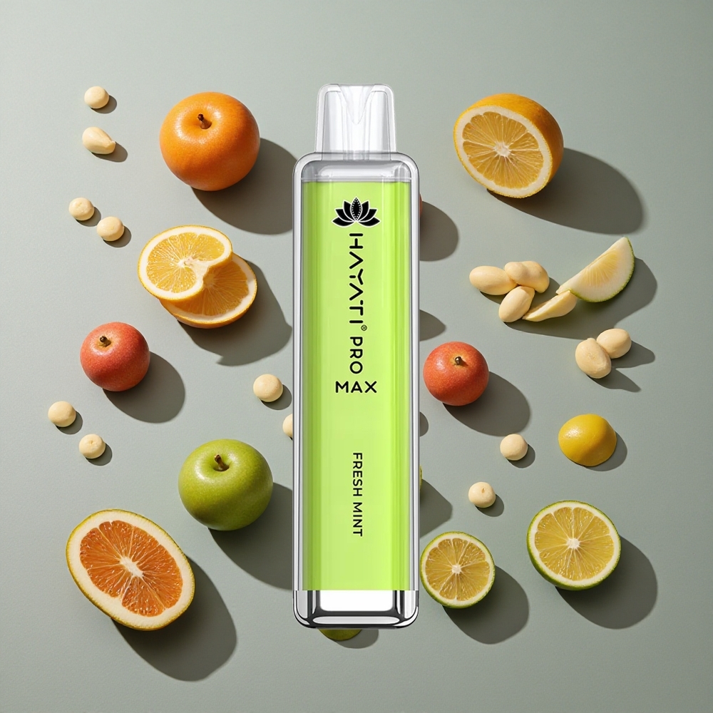 Menta Fresca Hayati Pro Max 4000 Puffs Vape Desechable con Batería Recargable de 1400mAh y Resistencia de Nicotina del 2% 5%