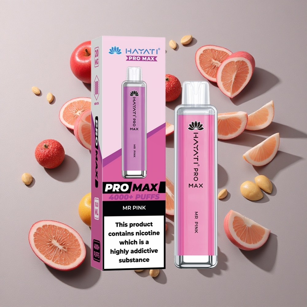 Rosa Hayati Pro Max 4000 Caladas Vape Desechable con Batería Recargable de 1400mAh y Tanque de 2ml con Recarga Automática de 10ml
