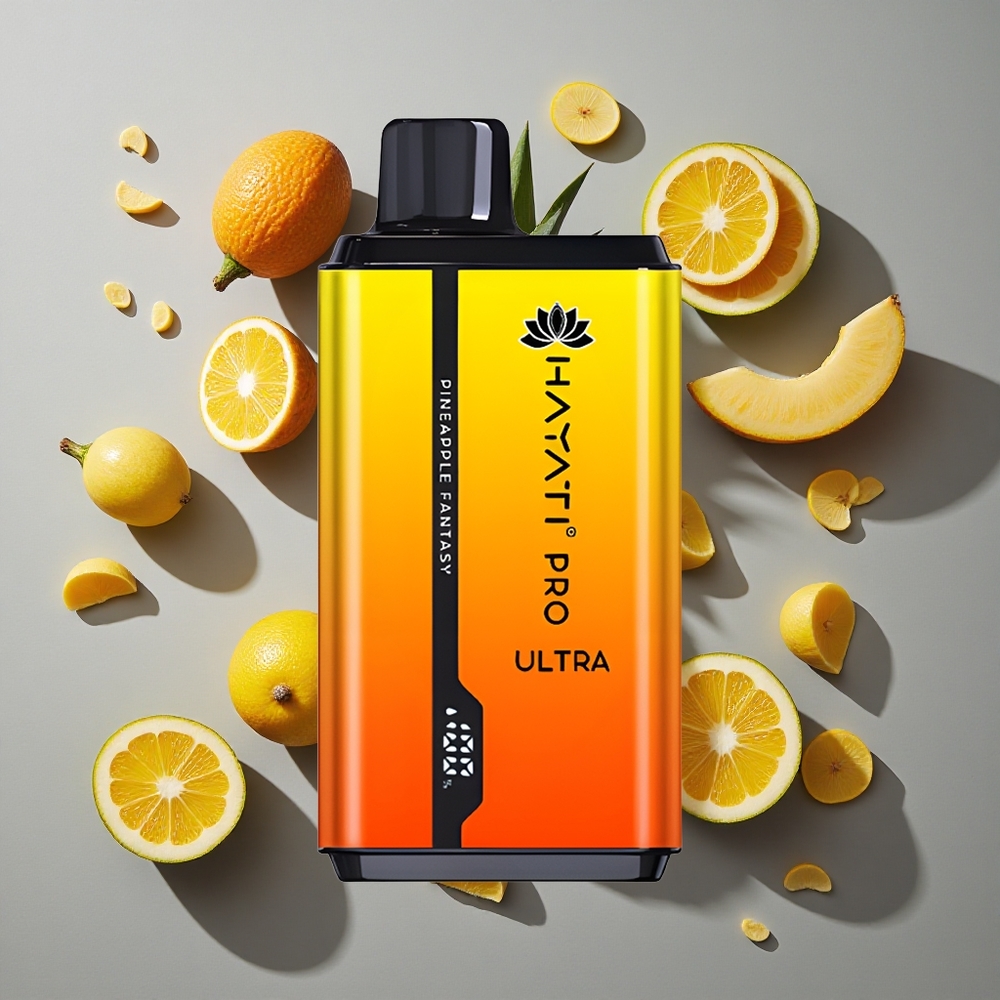 Fantasía de Piña Hayati Pro Ultra 15000 Caladas Capacidad de E-Líquido: 2 12ml Resistencia de Nicotina: 2%