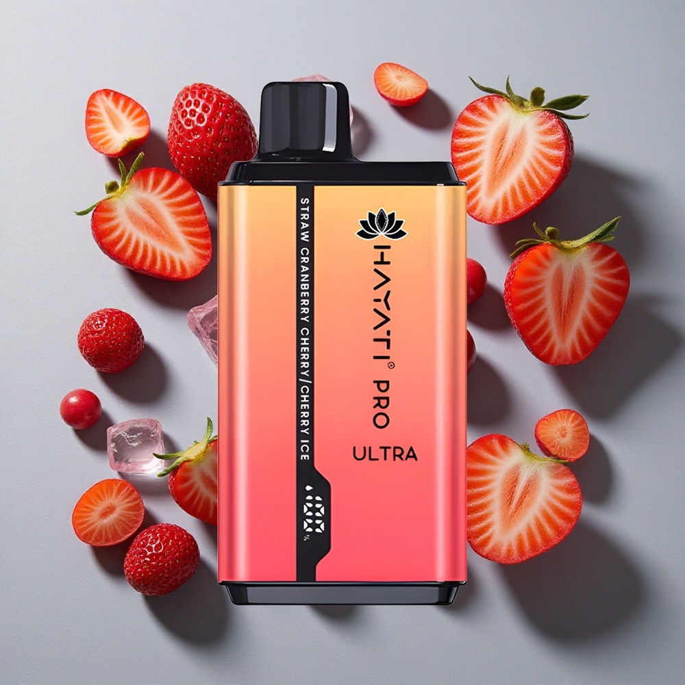 Fresa Arándano Cereza-Cereza Hielo Hayati Pro Ultra 15000 Caladas Capacidad de E-Líquido: 2 12ml Fuerza de Nicotina: 2%