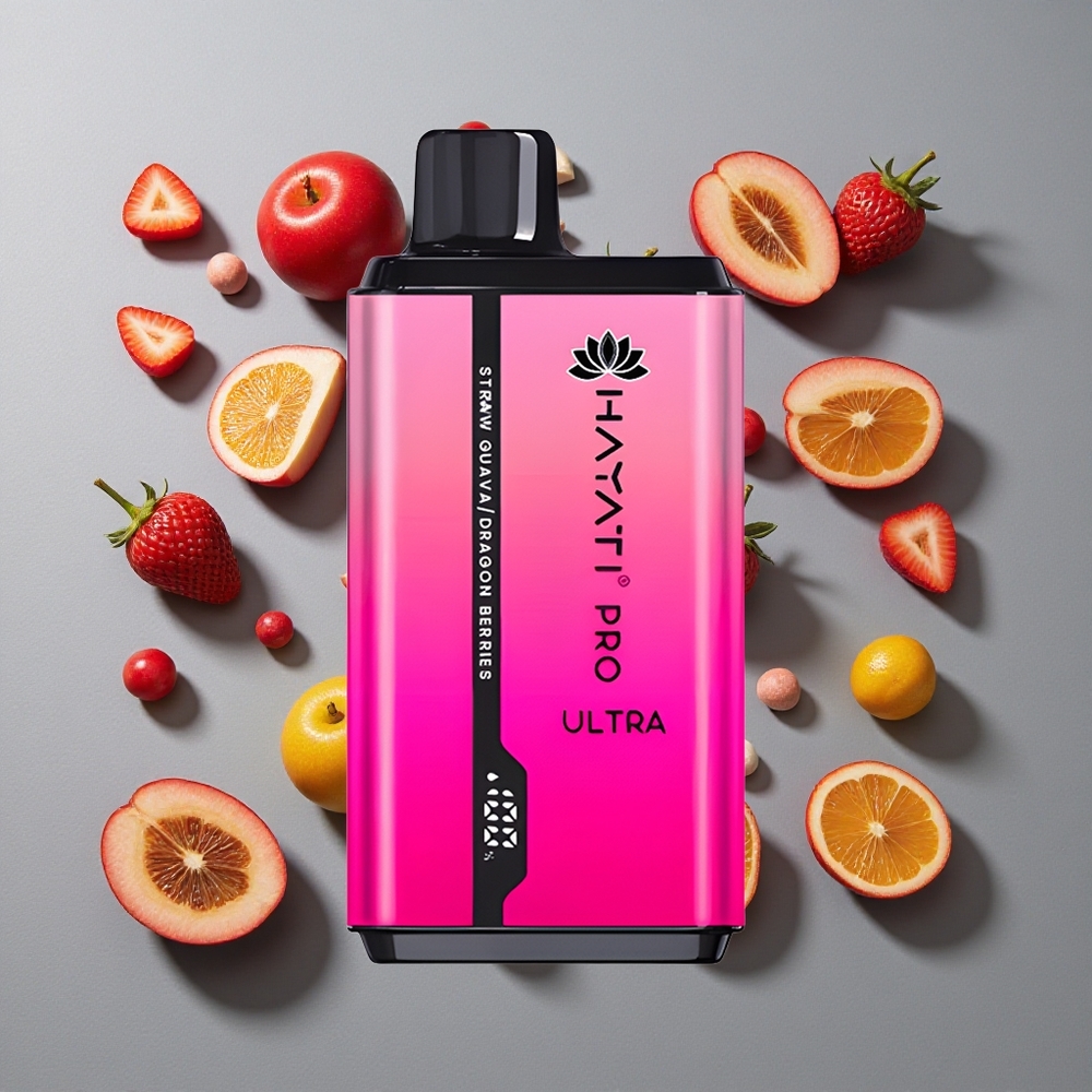 Fresa Guayaba Hayati Pro Ultra 15000 Caladas Capacidad de E-Líquido: 2 12ml Fuerza de Nicotina: 2%