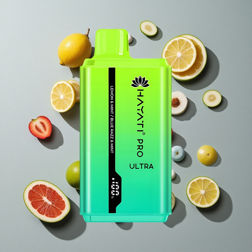 Limón & Menta y Arándano Azul & Menta Hayati Pro Ultra 15000 Caladas Capacidad de E-Líquido: 2 12ml Resistencia de Nicotina: 2%