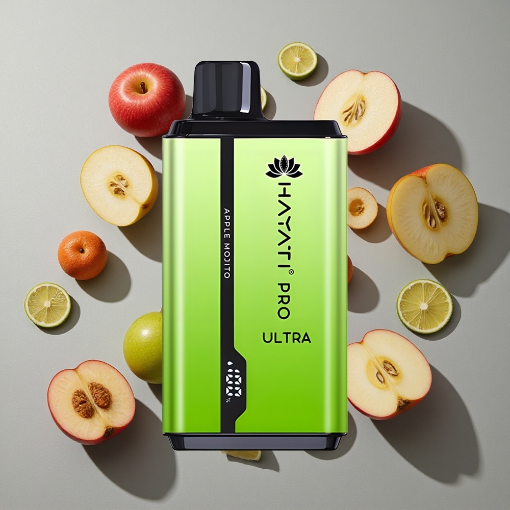 Manzana Mojito Hayati Pro Ultra 15000 Caladas Capacidad de E-Líquido: 2 12ml Fuerza de Nicotina: 2%