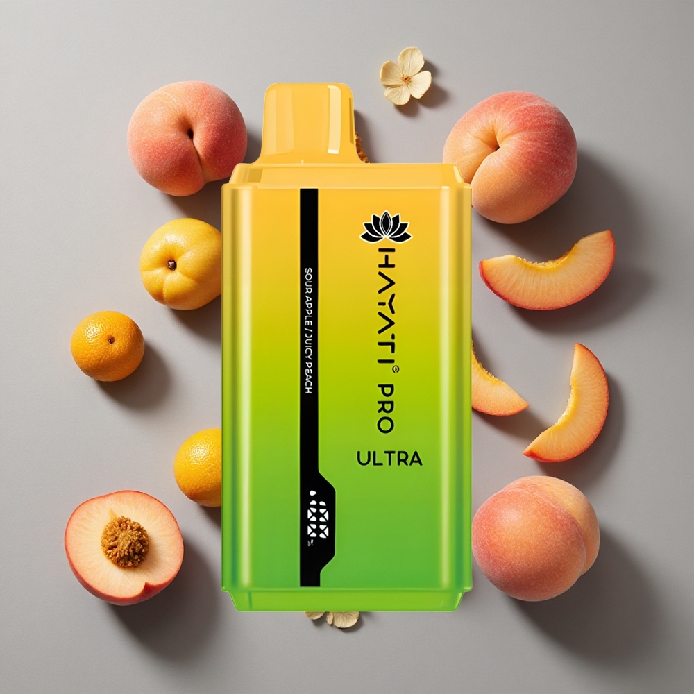 Manzana Ácida Hayati Pro Ultra 15000 Caladas Capacidad de E-Líquido: 2 12ml Fuerza de Nicotina: 2%