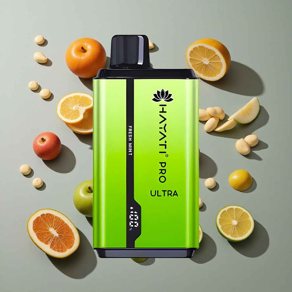 Menta Fresca Hayati Pro Ultra 15000 Caladas Capacidad de E-Líquido: 2 12ml Fuerza de Nicotina: 2%