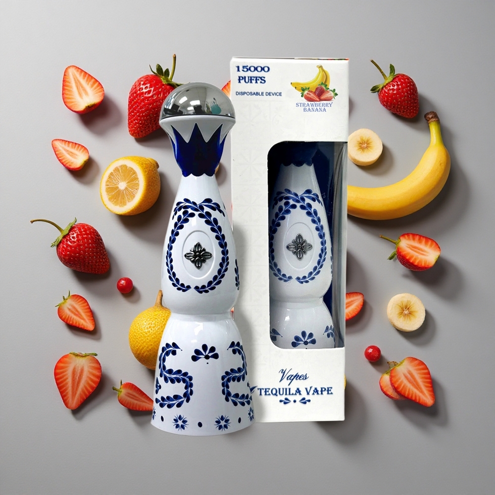 Fresa Plátano HUMO Azul 15000 Puffs 20mL Recargable USB-C 5% Nicotina