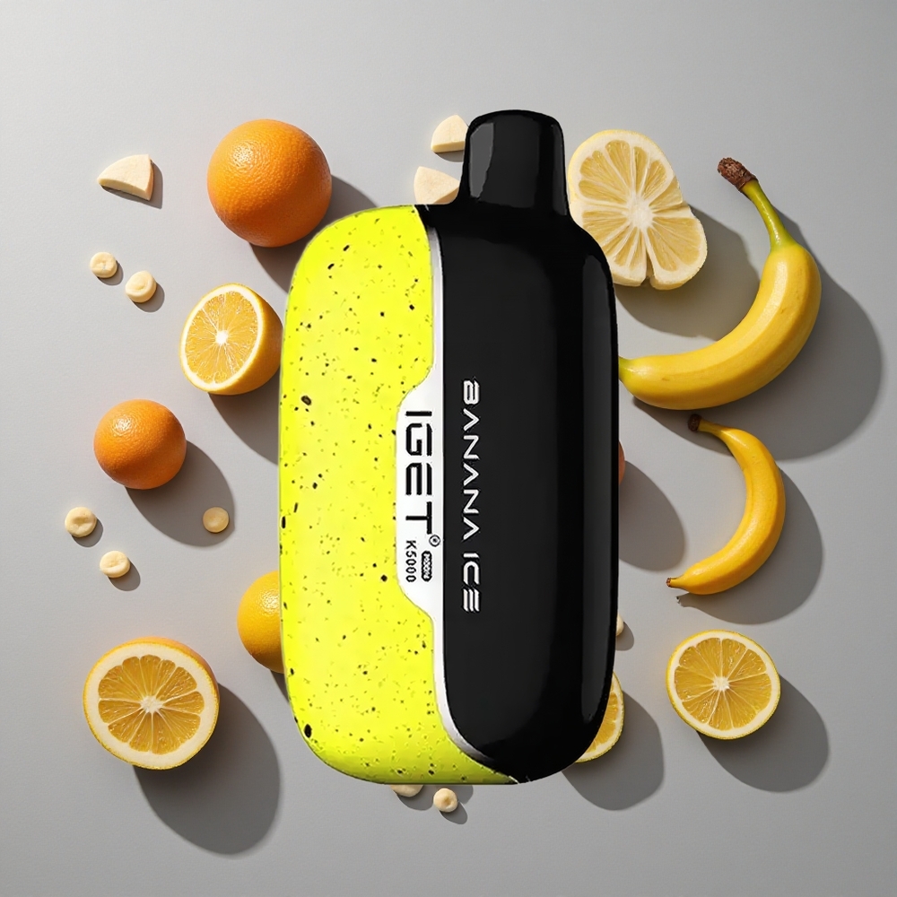 Banana Hielo IGET Moon hasta 5000 Caladas Peso Neto: 81.5 g Tamaño: 49.5x25.3x99.4 mm