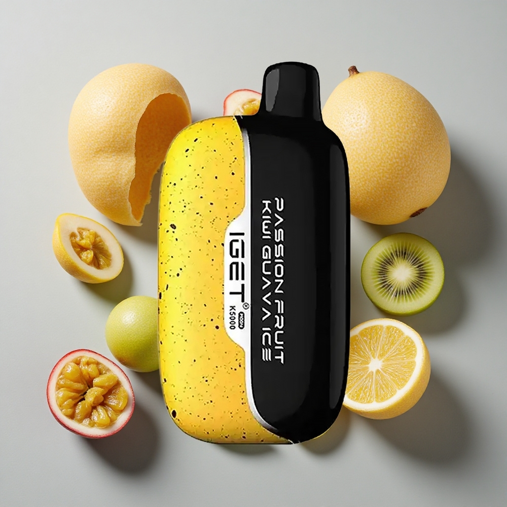 Maracuyá Kiwi Guayaba Hielo IGET Moon K5000 Puffs Desechable Hasta 5000 Caladas Peso Neto: 81.5 g