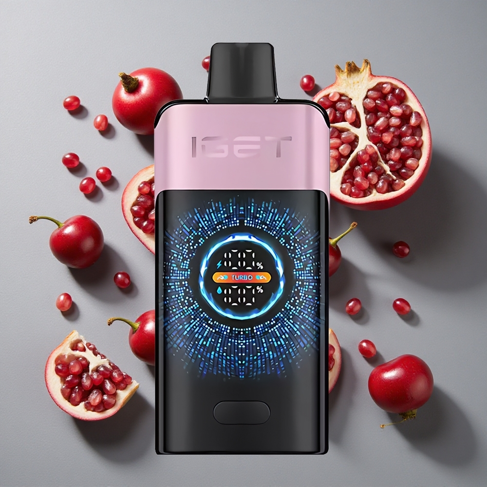 Cereza Granada IGET ONE 12000 Puffs con Pantalla Curva a Color Grande y 2700 mAh de Capacidad de Batería