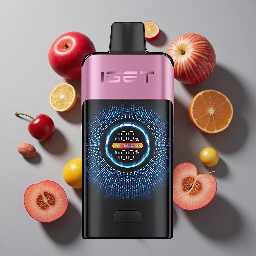 Cereza Monstruo IGET ONE 12000 Puffs Vape Desechable con 2700 mAh Capacidad de Batería y Pantalla de Color Curva Grande