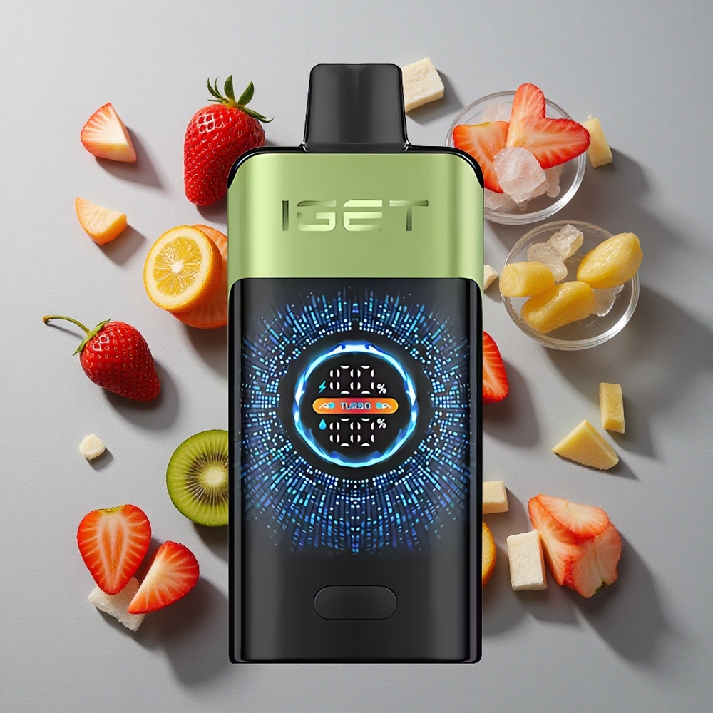 Fresa Kiwi Helado IGET ONE 12000 Puffs Vape Desechable con Pantalla Curva Grande a Color y 2700 mAh de Capacidad de Batería
