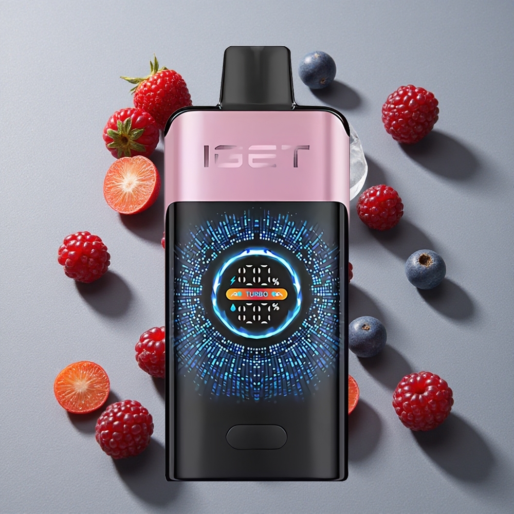 Mora Helada IGET ONE 12000 Puffs Capacidad de Batería de 2700 mAh Pantalla Curva Grande a Color