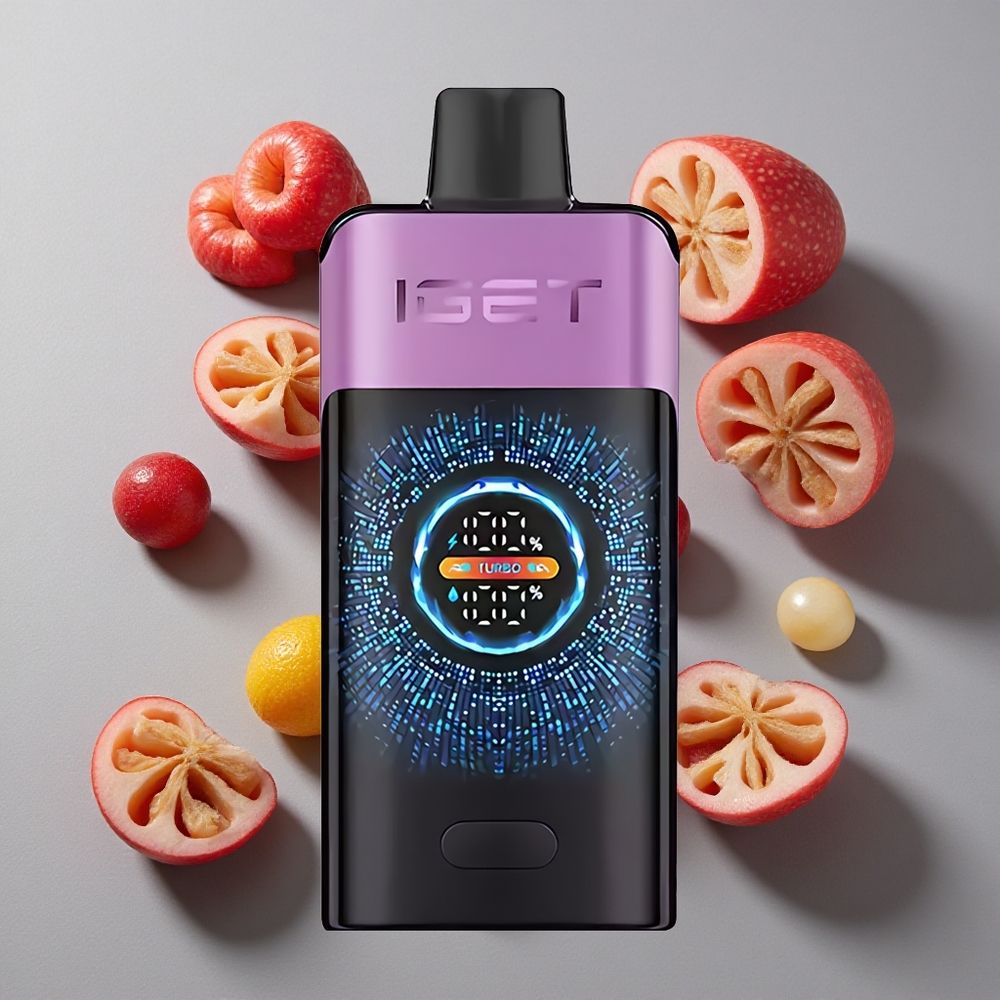 Uva Chupa Chups IGET ONE 12000 Puffs Desechable Pantalla Grande Curva a Color y 2700 mAh Capacidad de Batería
