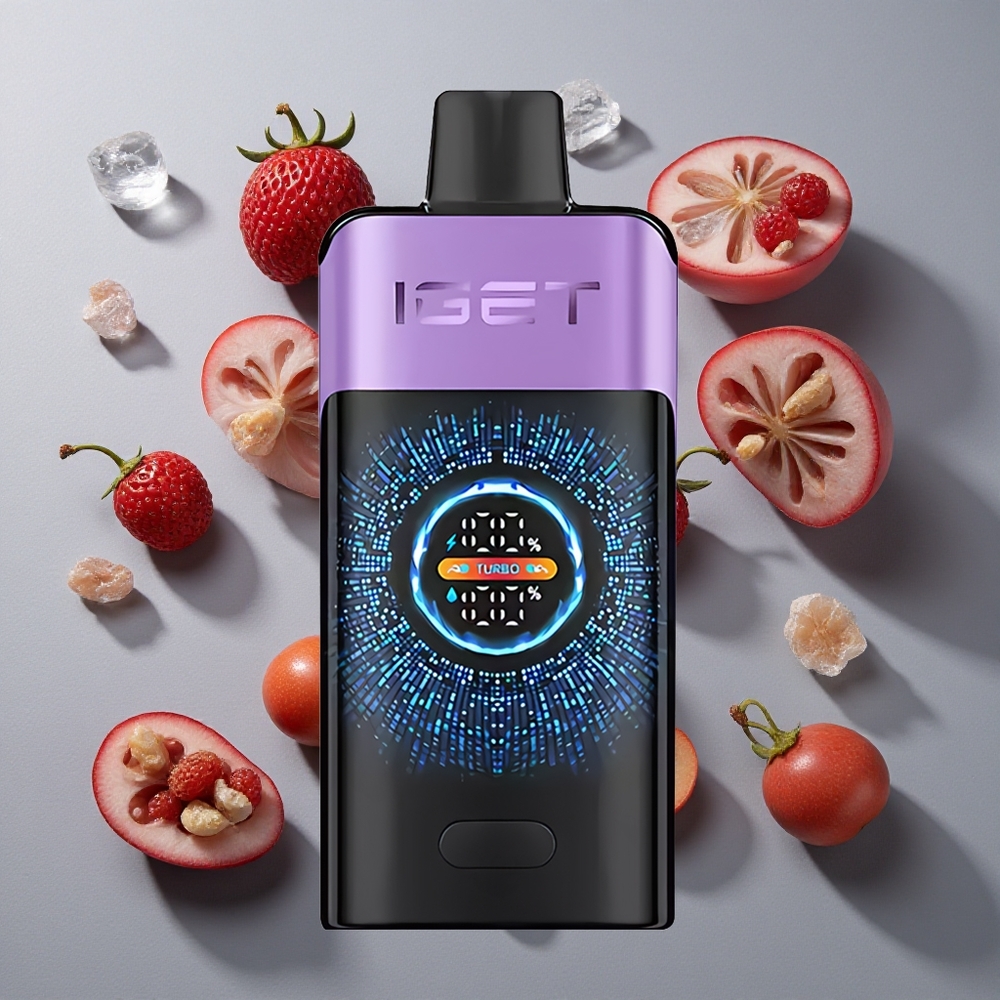 Uva Helada IGET ONE 12000 Puffs Desechable con Pantalla Curva a Color Grande y Batería de 2700 mAh