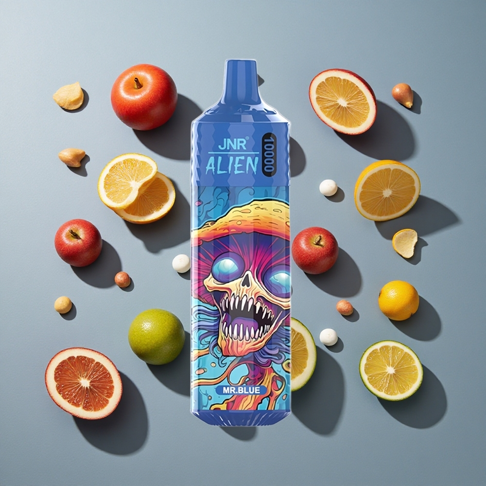 Azul Mr JNR Alien 10000 Puffs Vape Desechable 20ml E-líquido y 850mAh Capacidad de Batería