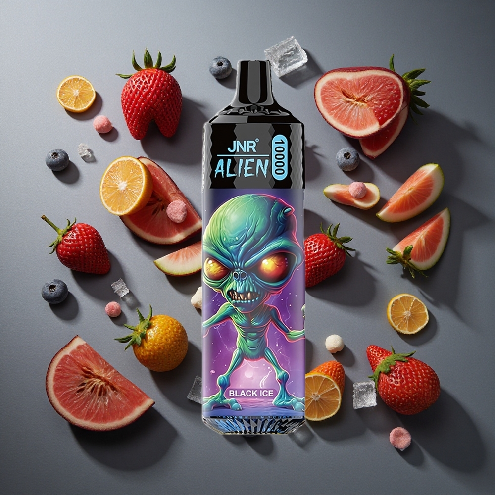 Negro hielo JNR Alien 10000 Puffs con 850mAh y LED (RGB)