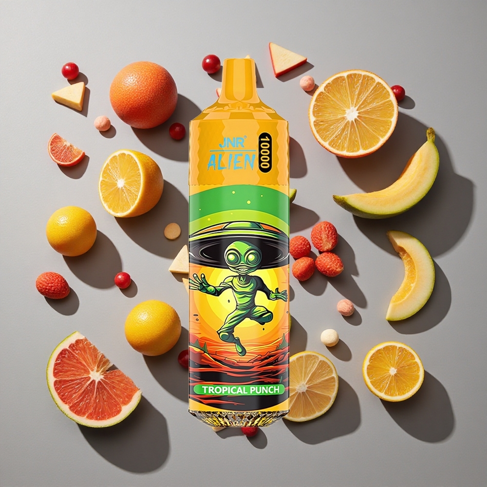 Punch Tropical JNR Alien 10000 Puffs con capacidad de batería de 850mAh y carga rápida Type-C