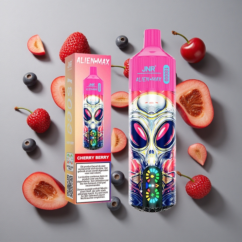 Cereza Baya JNR Alien Max 18000 Puffs con Pantalla LED Inteligente y Batería de 850mAh