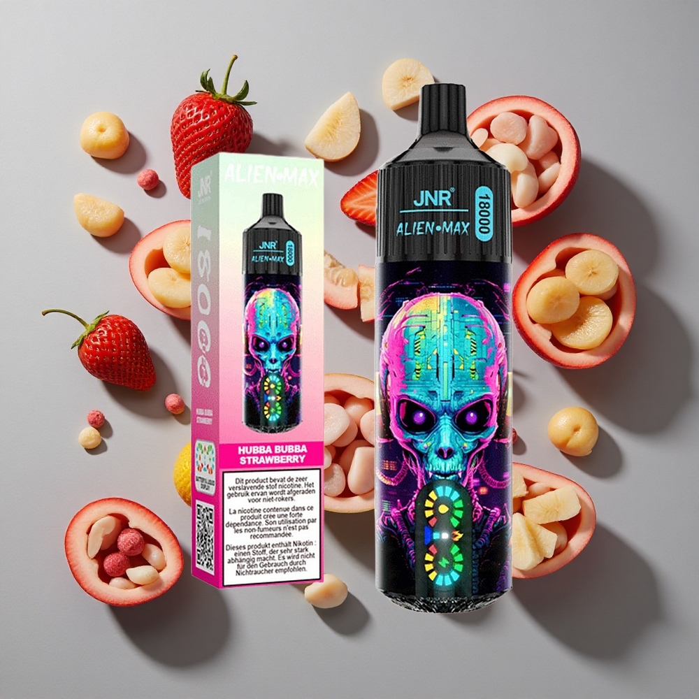 Fresa Hubba Bubba JNR Alien Max 18000 Puffs Dual Malla Bobina & Doble Núcleo 28ml E-líquido