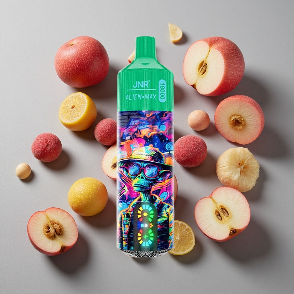 Manzana Congelada JNR Alien Max 18000 Puffs Vape Desechable con Pantalla LED Inteligente y Doble Bobina Mesh