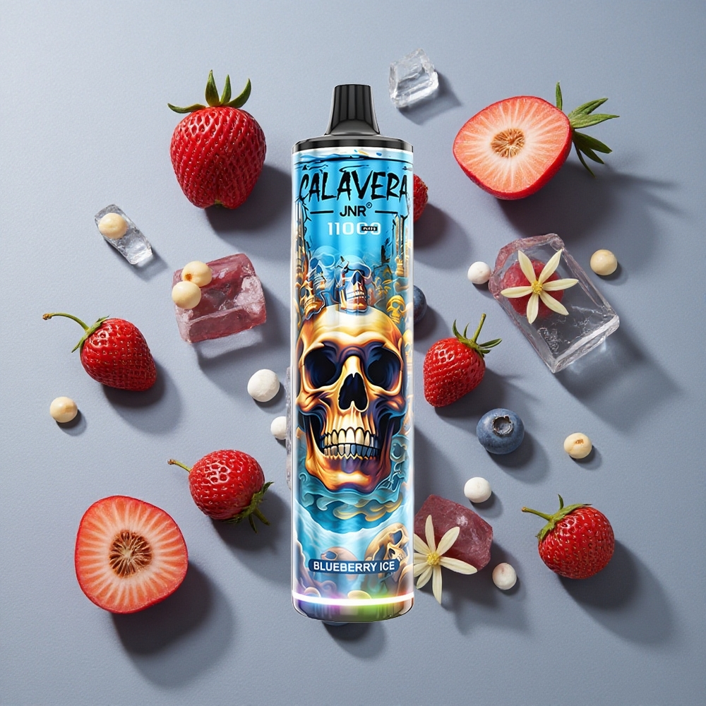 Arándano Azul Hielo JNR Calavera 11000 Puffs Vape Desechable Capacidad de Batería 850 mAh Contenido de Nicotina 0%,2%,5%
