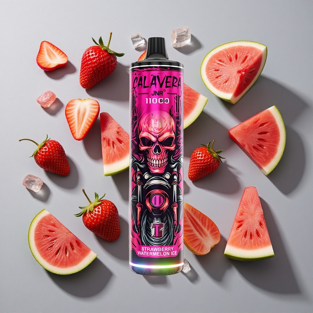 Fresa Sandía Hielo JNR Calavera 11000 Puffs Vape Desechable con Puerto de carga Tipo-C y Capacidad de batería de 850 mAh