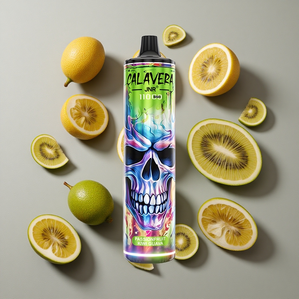 Maracuyá Kiwi Guayaba JNR Calavera 11000 Puffs Cigarrillo Electrónico Desechable con Puerto de Carga Tipo-C