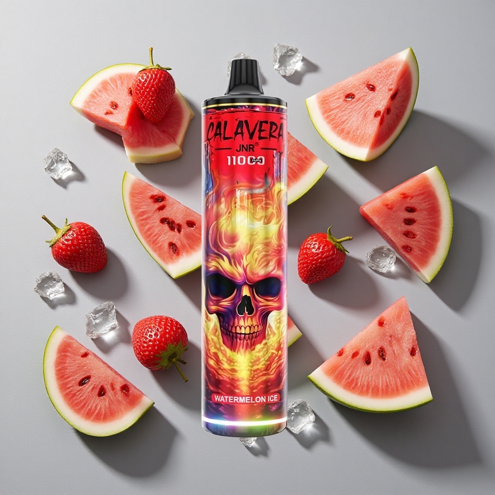 Sandía Hielo JNR Calavera 11000 Puffs Vape Desechable con Batería de 850 mAh y 21ml de Capacidad de E-Líquido