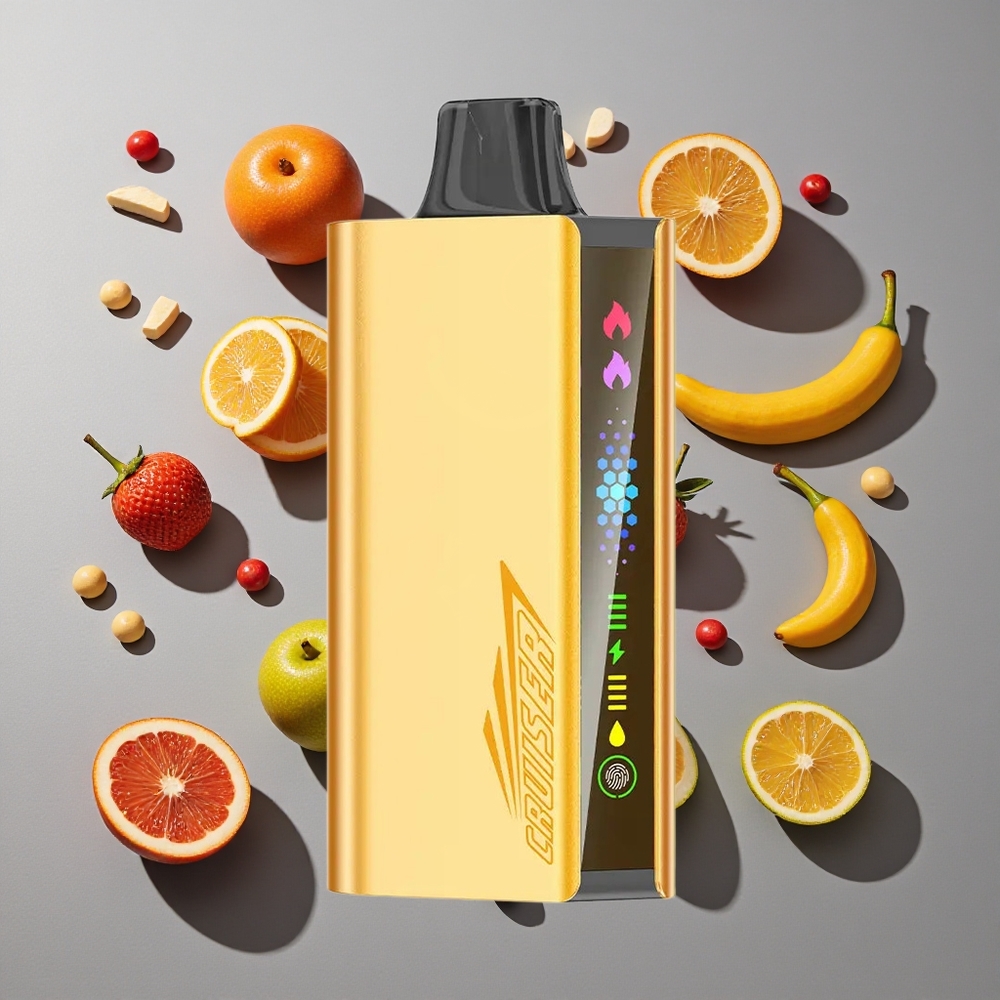 Fanta Fría JNR Cruiser 12000 Puffs Vape Desechable Sin Carga con Pantalla de Animación y Cuerpo de Aluminio Metalizado Completo