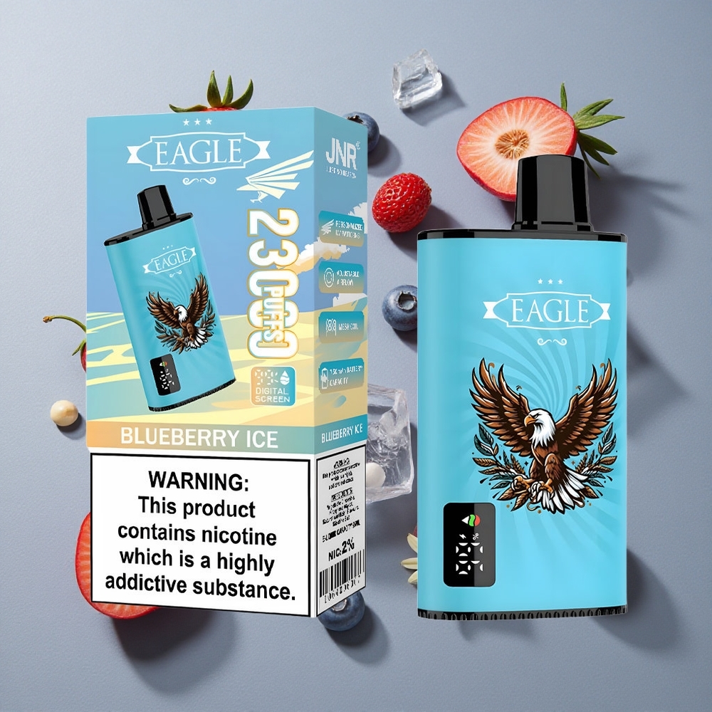 Arándano Azul Hielo JNR EAGLE Smart 23000 Puffs Vape Desechable Pantalla Digital Batería de 750mAh