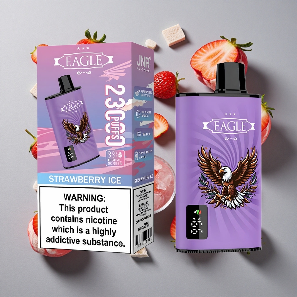 Fresa Helado JNR EAGLE Smart 23000 Puffs Vape Desechable Pantalla Digital 1.0ohm Bobina Mesh