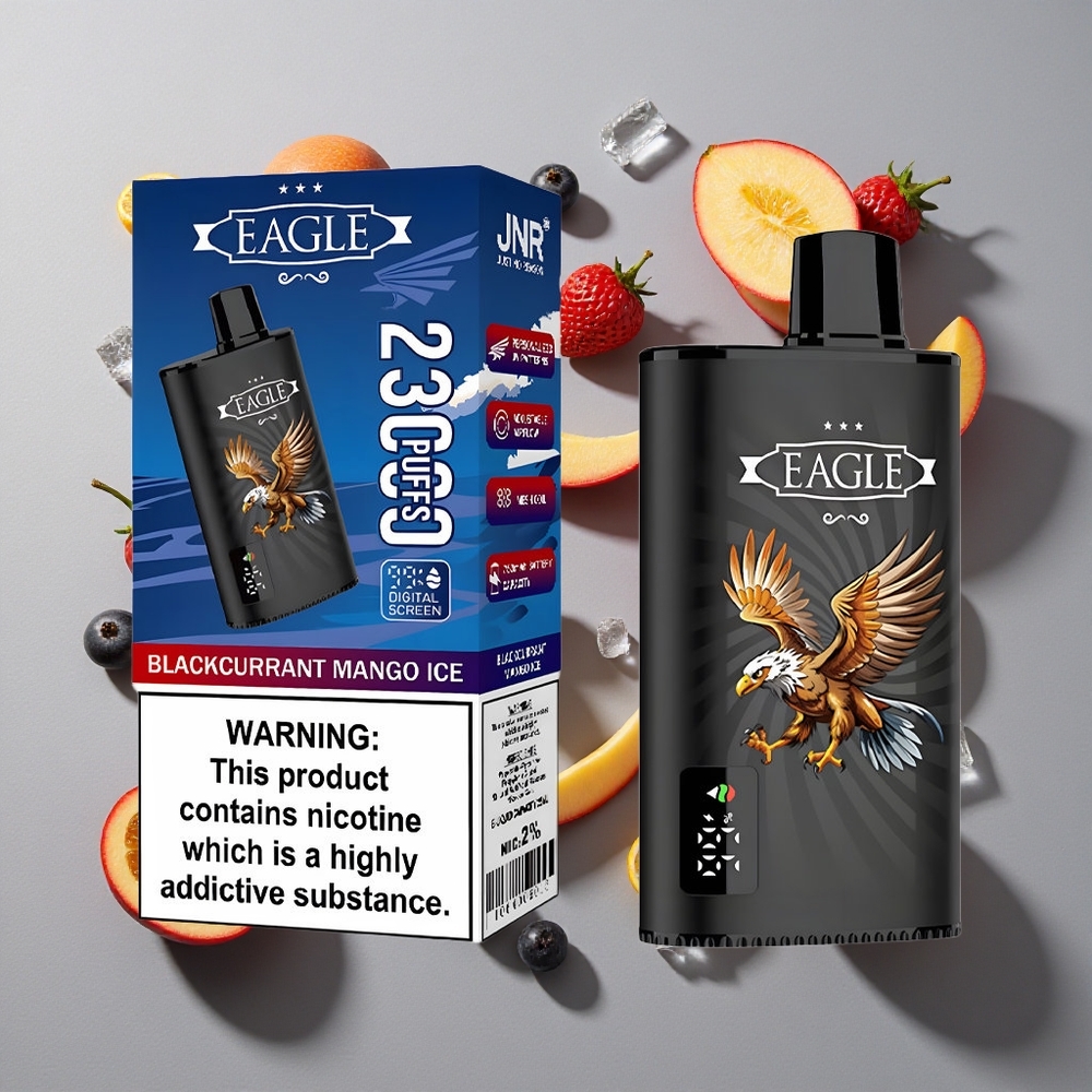 Mango Grosella Negra Helado JNR EAGLE Smart 23000 Puffs Vape Desechable Pantalla Digital Batería de 750mAh