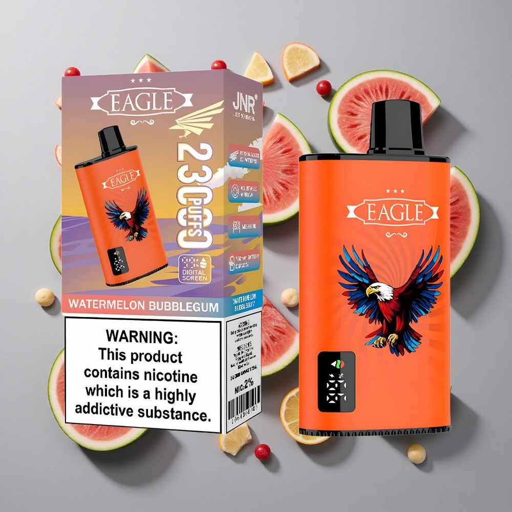 Sandía Chicle JNR EAGLE Smart 23000 Puffs Vape Desechable con Pantalla Digital y Batería de 750mAh