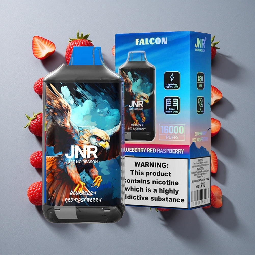 Arándano Azul Frambuesa Roja JNR Falcon 16000 Caladas Capacidad de Batería: 850 mAh Contenido de Nicotina: 0%,2%