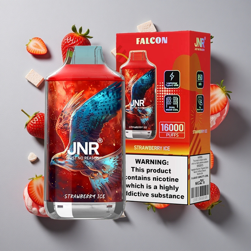 Fresa Hielo JNR Falcon 16000 Caladas Capacidad de la Batería: 850 mAh Contenido de Nicotina: 0%,2%