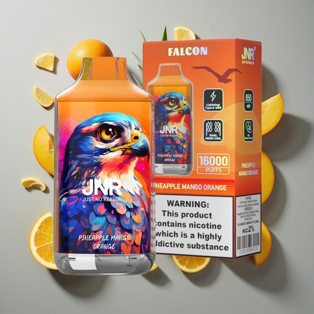 Piña Mango Naranja JNR Falcon 16000 Puffs con Batería de 850 mAh y E-líquido de 22ml