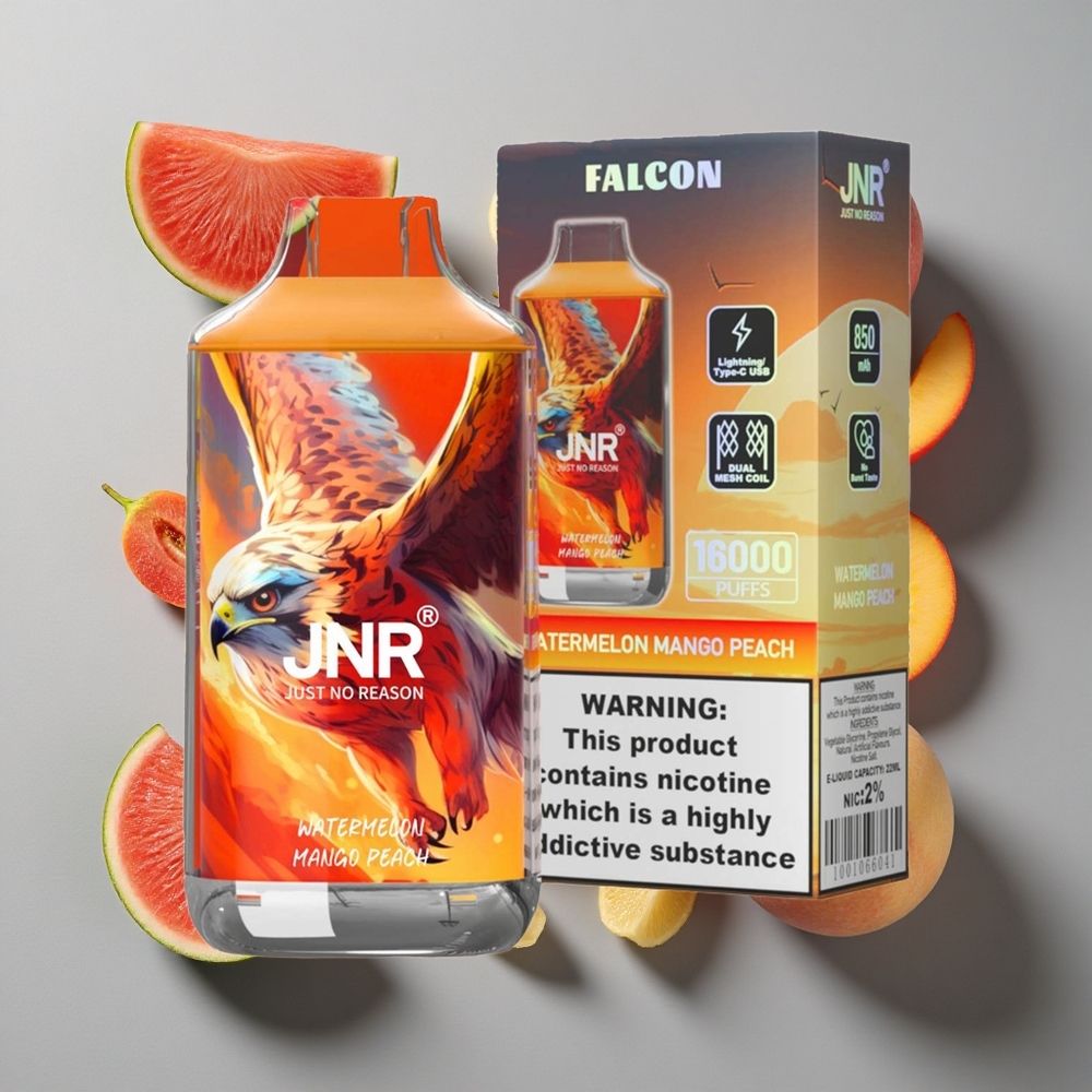 Sandía Mango Melocotón JNR Falcon 16000 Puffs Capacidad de Batería: 850 mAh Tipo de Bobina: Bobina Dual Mesh