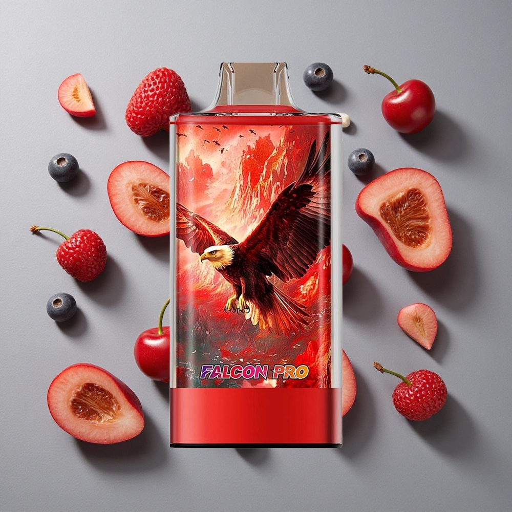 Cereza Baya JNR Falcon Pro 28000 Desechable 28000 Caladas 30ml Capacidad Precargada USB Tipo-C Carga