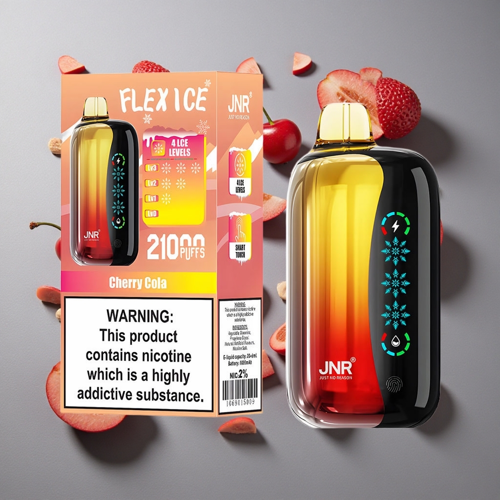 Cereza Cola JNR Flex Ice 21000 Puffs Vape Desechable con Ajuste de Hielo y Pantalla Táctil