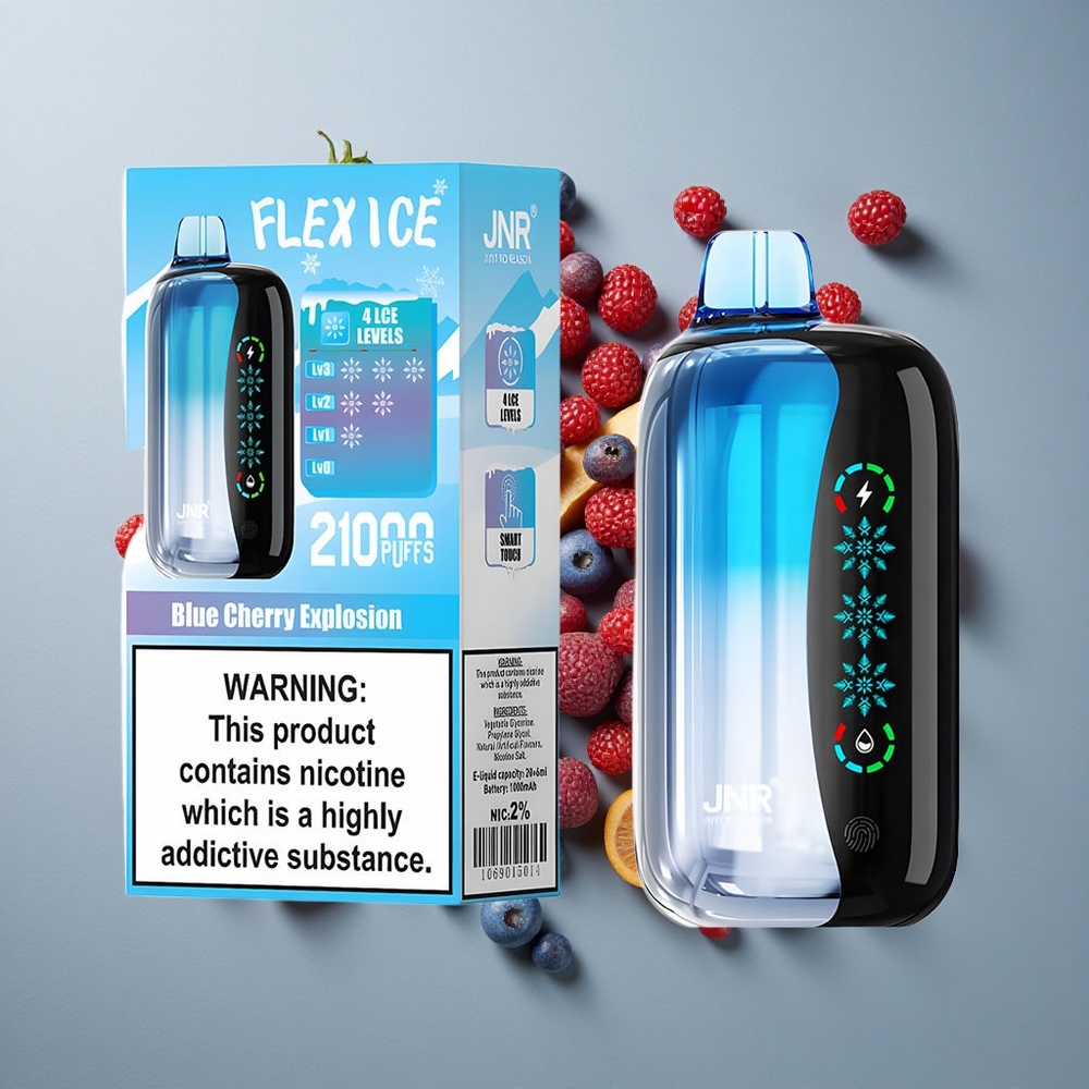 Explosión Cereza Azul JNR Flex Ice 21000 Caladas Pantalla Táctil Ajuste de Hielo