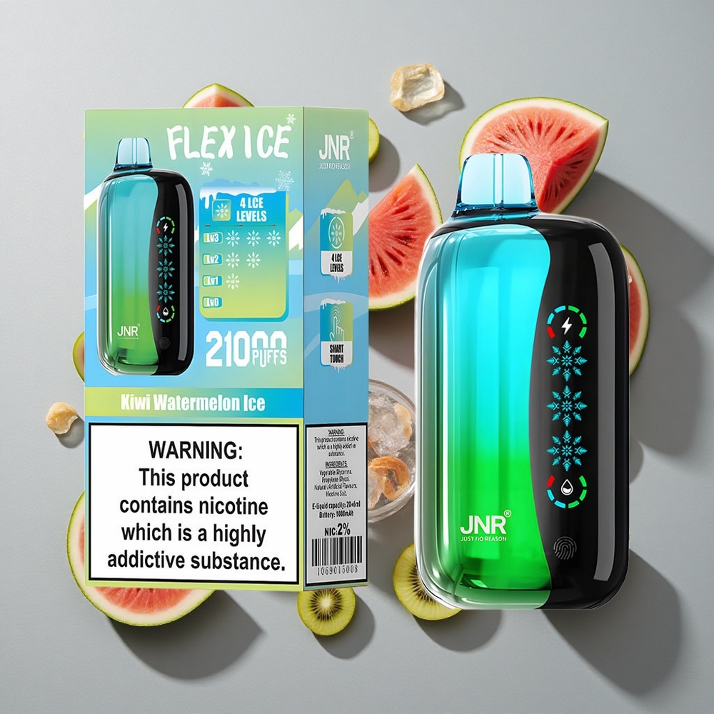 Kiwi Sandía Hielo JNR Flex Ice 21000 Puffs Vape Desechable 26ml E-líquido Pantalla Táctil