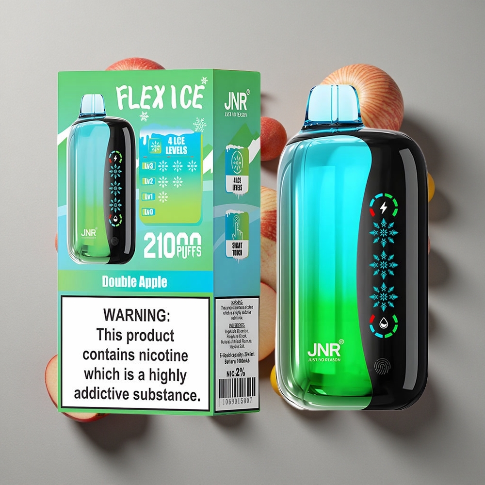 Manzana Doble JNR Flex Ice 21000 Puffs Vape Desechable Ajuste de Hielo Pantalla Táctil