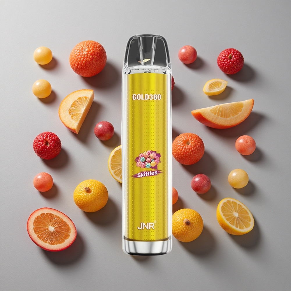 Combinación de Sabor Skittles JNR Gold380 6000 Caladas Batería de 1500mAh Capacidad de e-Líquido de 13ml